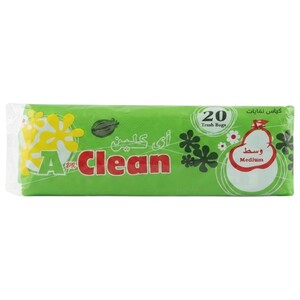 A-Clean Trash Bag Medium Black 20 Pieces