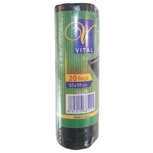 Vital Tie Trash Bags Medium 65 X 58Cm 20 Pieces