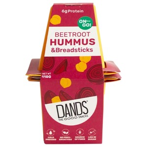 Dands Dip & Go Beetroot Hummus & Breadsticks 110G