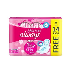 Always Feminine Pad Maxi Thick With Wing Large 50 Sheets Offer
