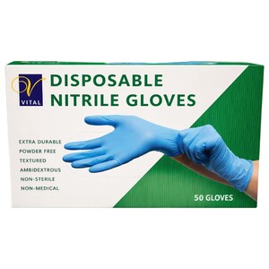Vital Disposable Nitrile Gloves Large 50 Pieces