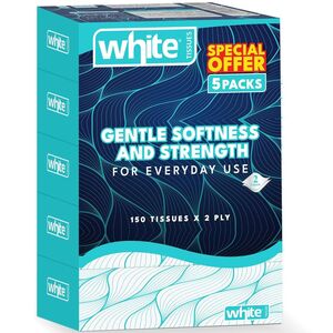 White Facial Tissue 2 Ply 150 Sheets 5 Pcs Offer
