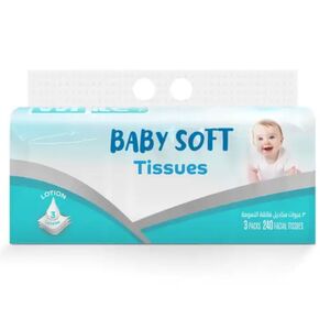 White Baby Facial Tissue Soft 80 Sheets 3 Ply X 3 Pcs Offer