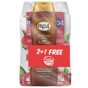 Mp4 Shower Gel Assorted 650Ml 2 + 1 Free