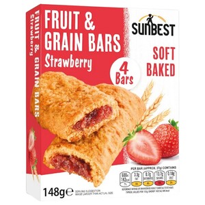 Hellema Sunbest Fruit & Grain Bars Strawberry 37G X4