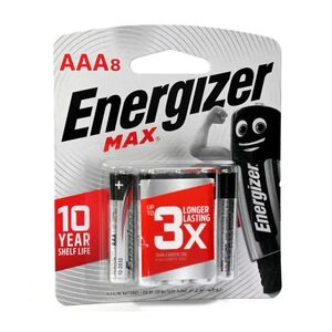 Energizer Max Alkaline Aaa Battery 1.5 V E92bp8, 8 Pcs