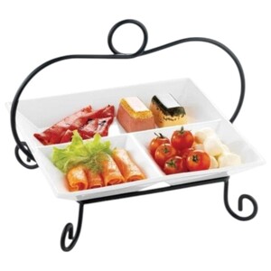 Symphony Square Divider Plate & Stand Set