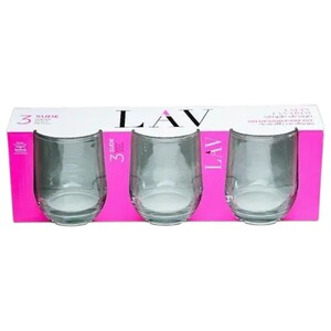 Lav Sude Short Glass Cups 315Ml 3 Pieces