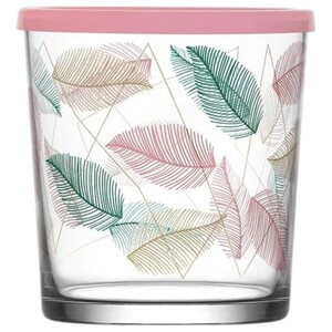 Glass Cup Delightful Design With Plastic Lid