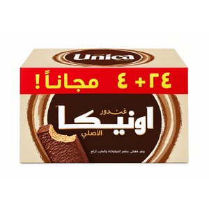 Ghandour Unica Wafer Coated Choco Milk 18G 24+4 Free