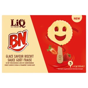 Bn Ice Cream Biscuit & Strawberry 65Ml X3