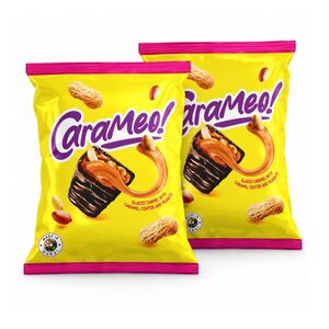 Carameo Glazed Candy Caramel Peanut Candy, Chocolate Coated Candy, 180 Gr X2
