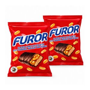 Furor Chocolate Candy With Caramel, Nougat And Peanuts, 180 Gr X2