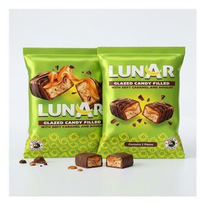 Lunar Glazed Candy Filled With Soft Caramel And Nougat, 180 Gr X2