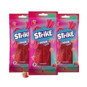 Strike Candy Sour Belts Strawberry 70G X3