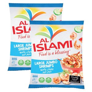 Al Islami Frozen Large Jumbo Shrimps 2X800g