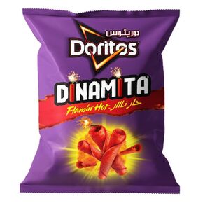 Doritos Dinamita Flamin’ Hot Chili Lime Tortilla Chips Rolled Crispy Chips 40 Gr