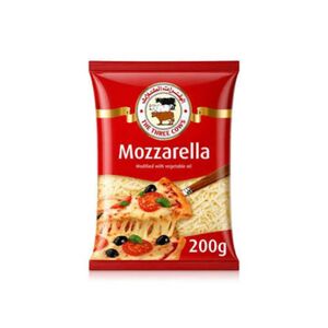 The Three Cows Mozzarella Shredded Cheese, 200 Gr