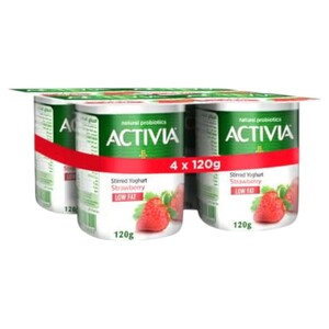 Activia Yoghurt Strawberry Light 120G 3+1 Free