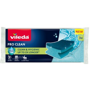 Vileda Pro Clean Sponge Scourer 3 Pieces