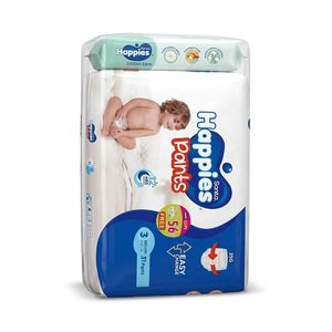 Happies Baby Diapers Pants Medium 31Pcs+Happies Wipes Free