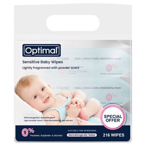 Optimal Baby Wipes Sensitive 72 Pieces X 3