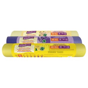 Enviroguard Garbage Bag Rolls Anti-Bacterial Scented Vanilla Lavender And Lemon Xs 30 Pieces