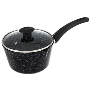 Top Chef Granite Casserole Glass Lid Black 18Cm