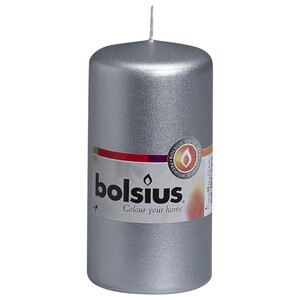 Bolsius Pillar Candle Silver 120/58