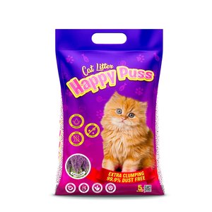 Happy Puss Extra Clumping Perfumed Bentonite Cat Litter Lavender Scent 5 L