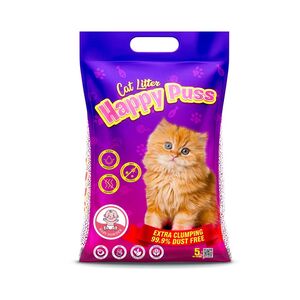 Happy Puss Extra Clumping Perfumed Bentonite Cat Litter Baby Powder Scent 5 L