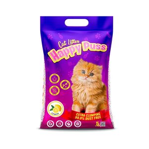 Happy Puss Extra Clumping Perfumed Bentonite Cat Litter Lemon Scent 5 L