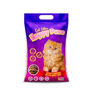 Happy Puss Extra Clumping Perfumed Bentonite Cat Litter Black Coffee Scent 5 L
