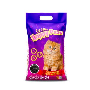 Happy Puss Extra Clumping Unscented Bentonite Cat Litter Classic 10 L
