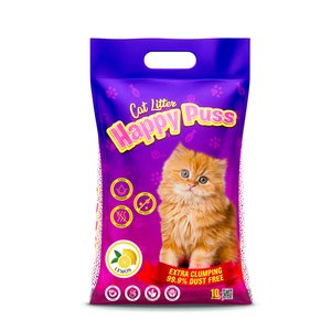 Happy Puss Extra Clumping Perfumed Bentonite Cat Litter Lemon Scent 10 L
