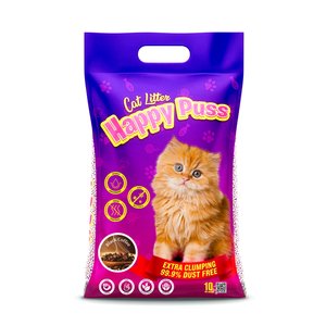 Happy Puss Extra Clumping Perfumed Bentonite Cat Litter Black Coffee Scent 10 L