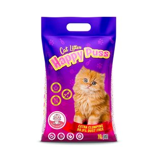 Happy Puss Extra Clumping Perfumed Bentonite Cat Litter Baby Powder Scent 10 L