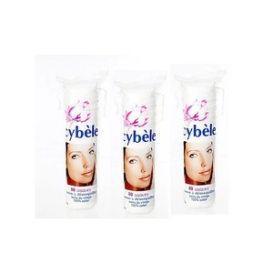 Cybele Round Cotton Pads White 80 Pcs Pack Of 3