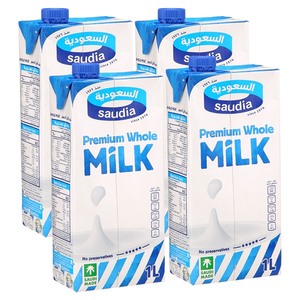 Saudia Uht Full Fat Milk 4X1 Litre