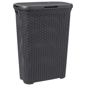 Curver Rattan Laundry Basket Dark Grey 40L