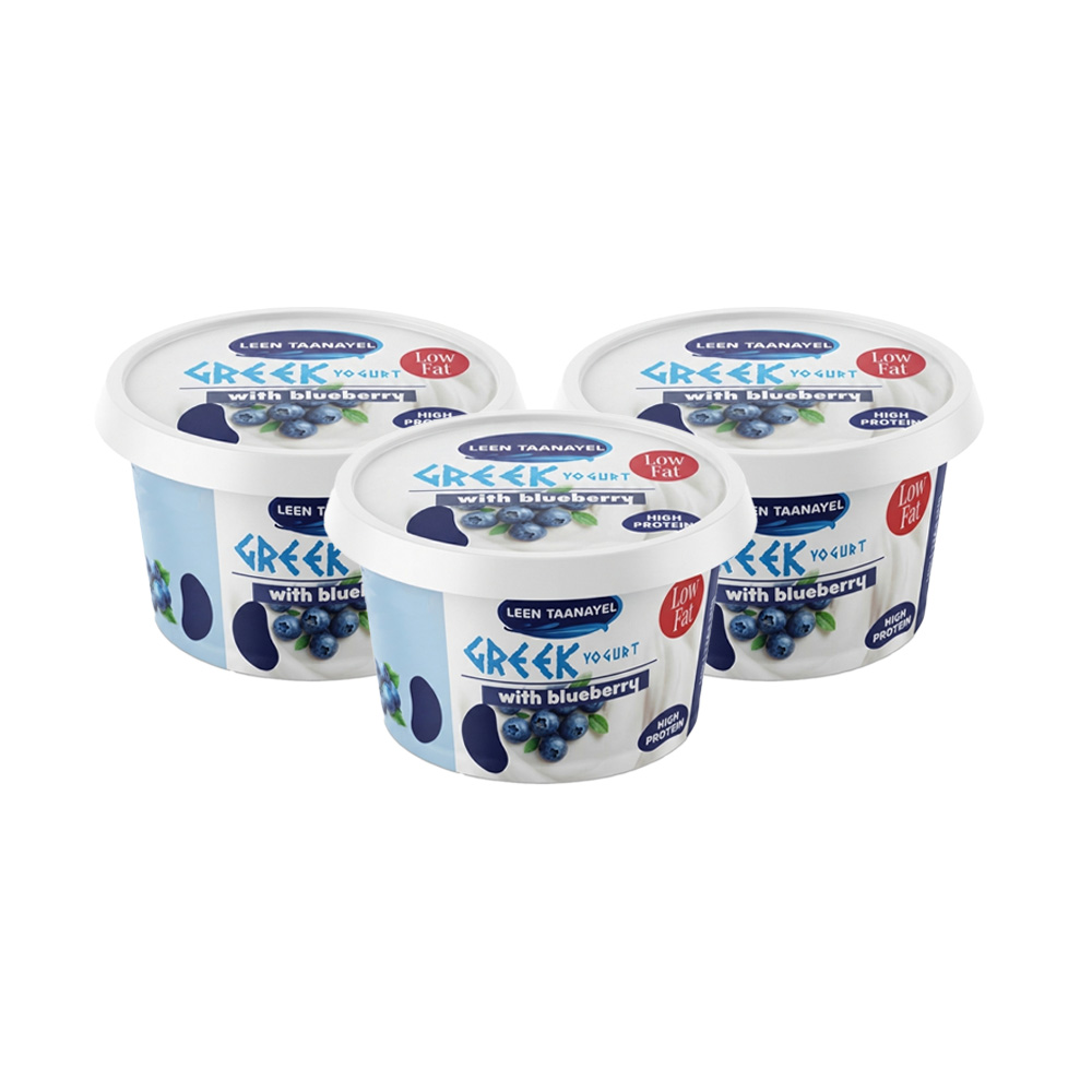 Leen Taanayel Greek Yogurt Low Fat Blueberries 150G x3
