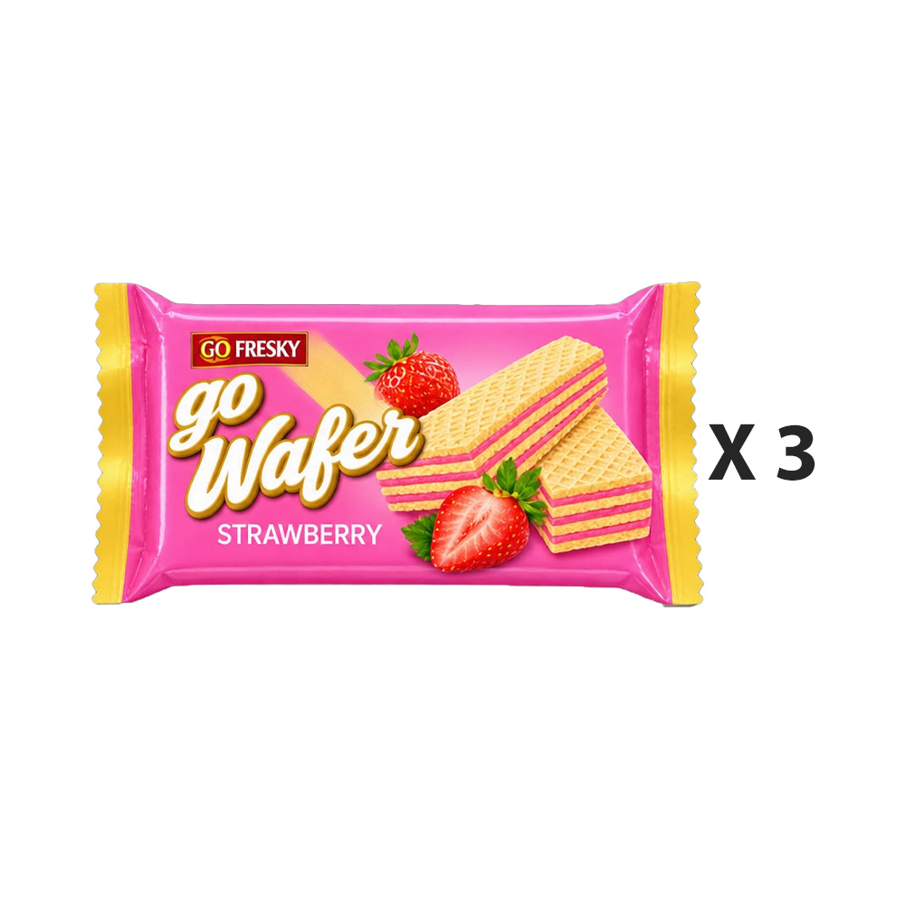 Go Festa Wafer Strawberry Cream 50G x3